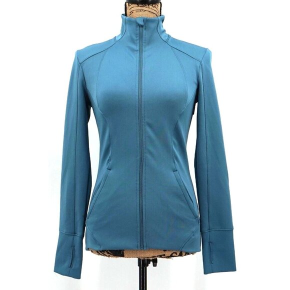 Apana Jacket Women Extra Small XS Blue Zipper Pockets Activewear‎ Long Sleeve - Picture 1 of 11